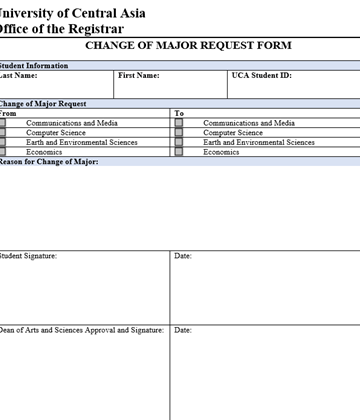 Major Change Form